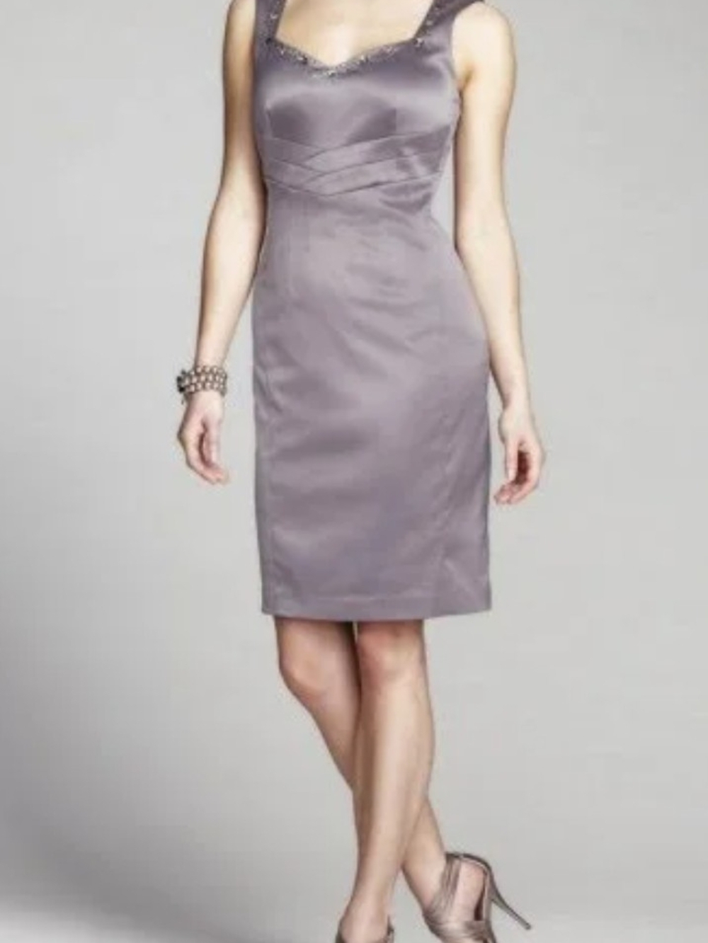 RW&CO. Sleeveless V-Neck Bodycon Dress in  Silvery Mauve
